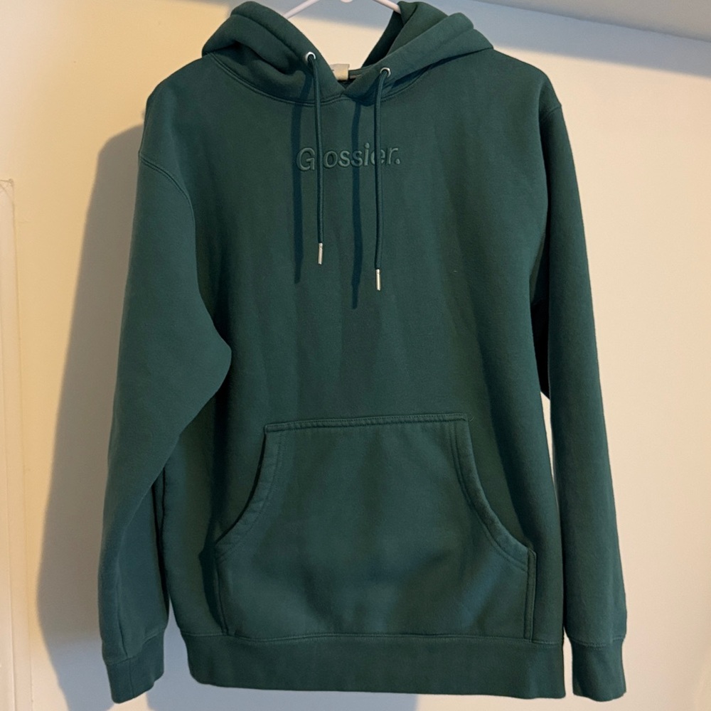 Glossier Embroidered Sage Hoodie -
Size small